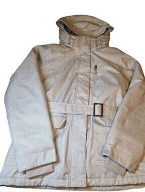 Firefly Light Gray Hooded Belted Winter Jacket